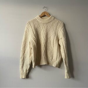Vintage Irish knit wool/acrylic ivory cream sweater